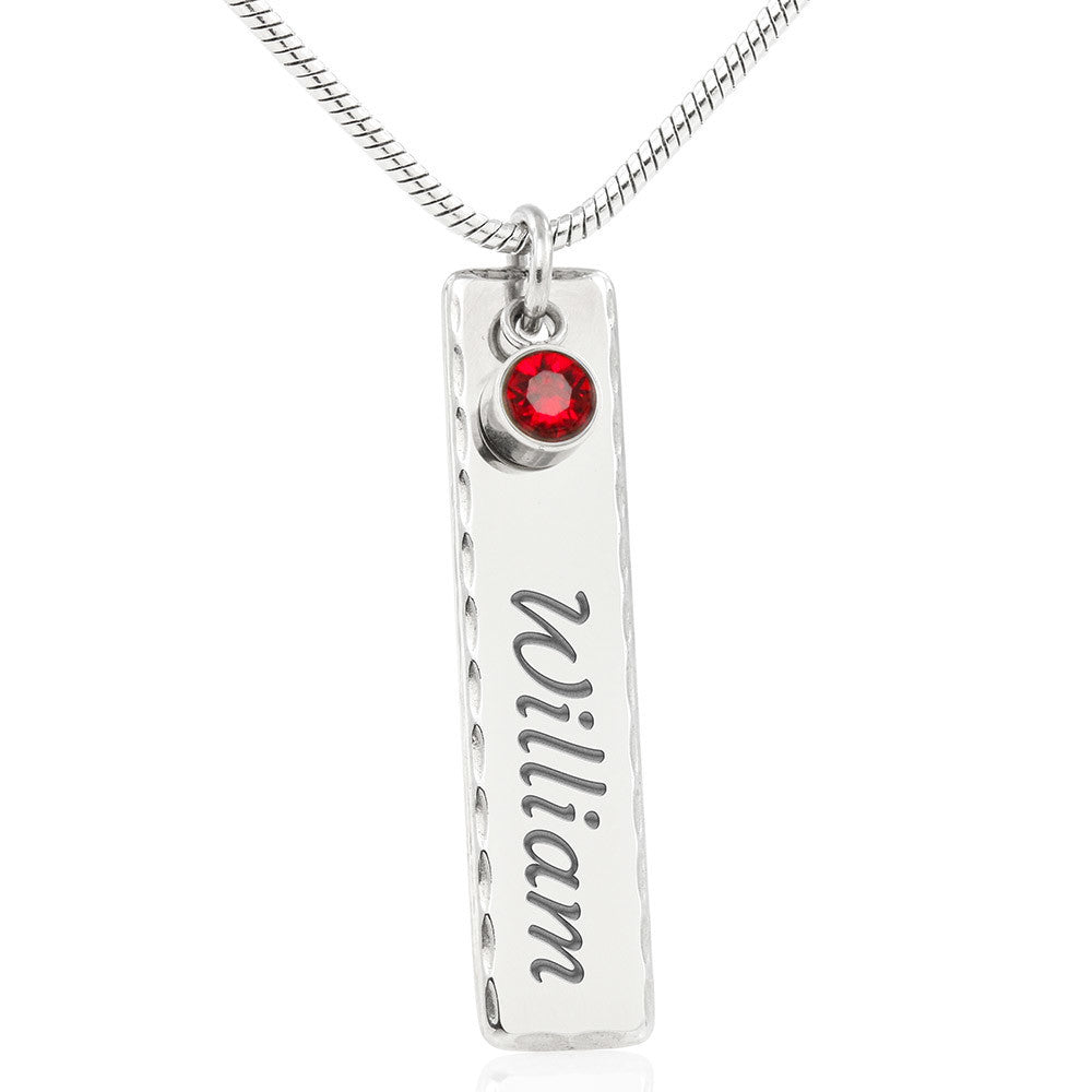 Happy Mother's Day Birthstone Name Necklace