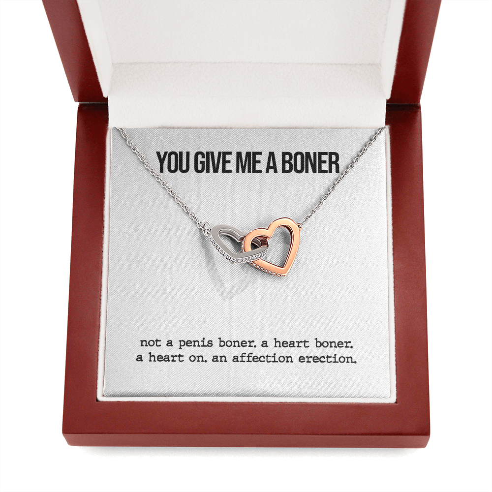 Funny Boner Two Heart Necklace