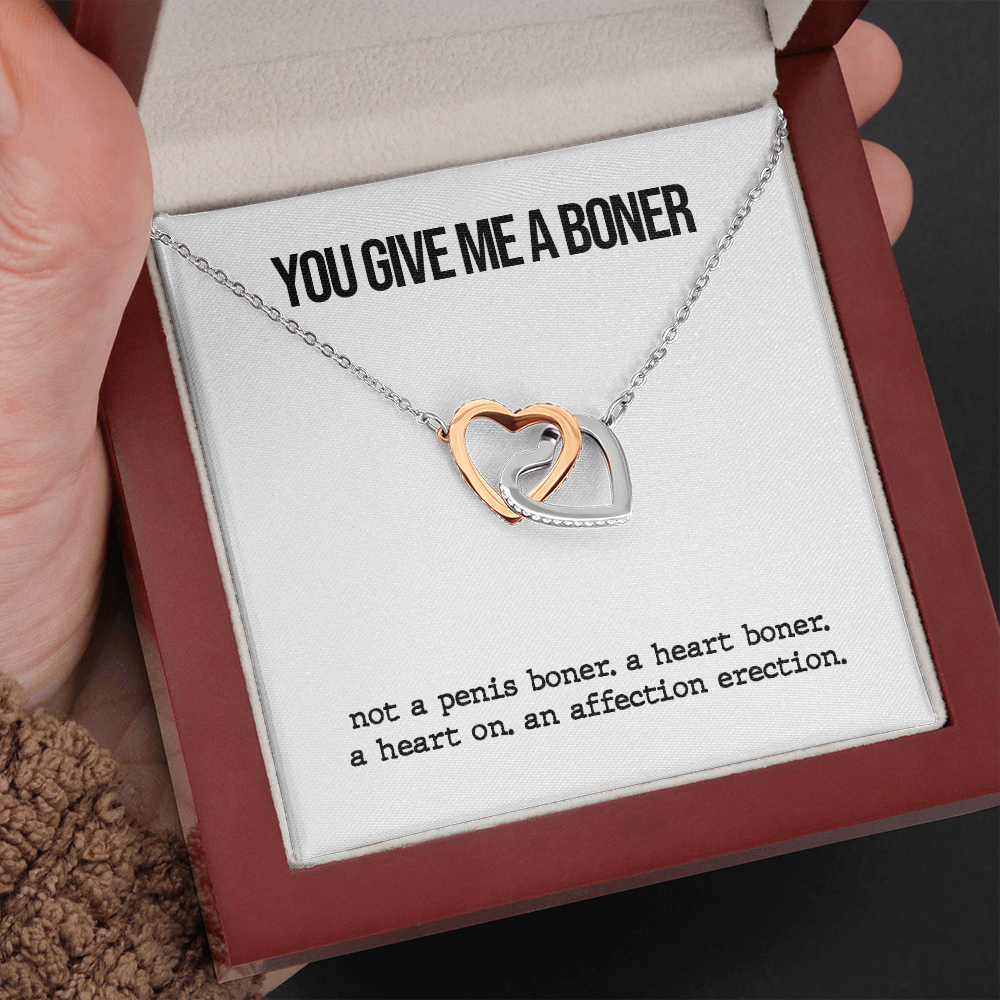 Funny Boner Two Heart Necklace