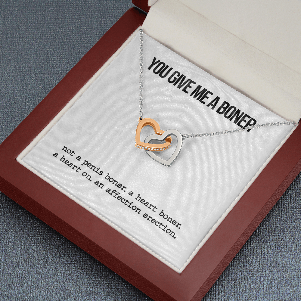 Funny Boner Two Heart Necklace
