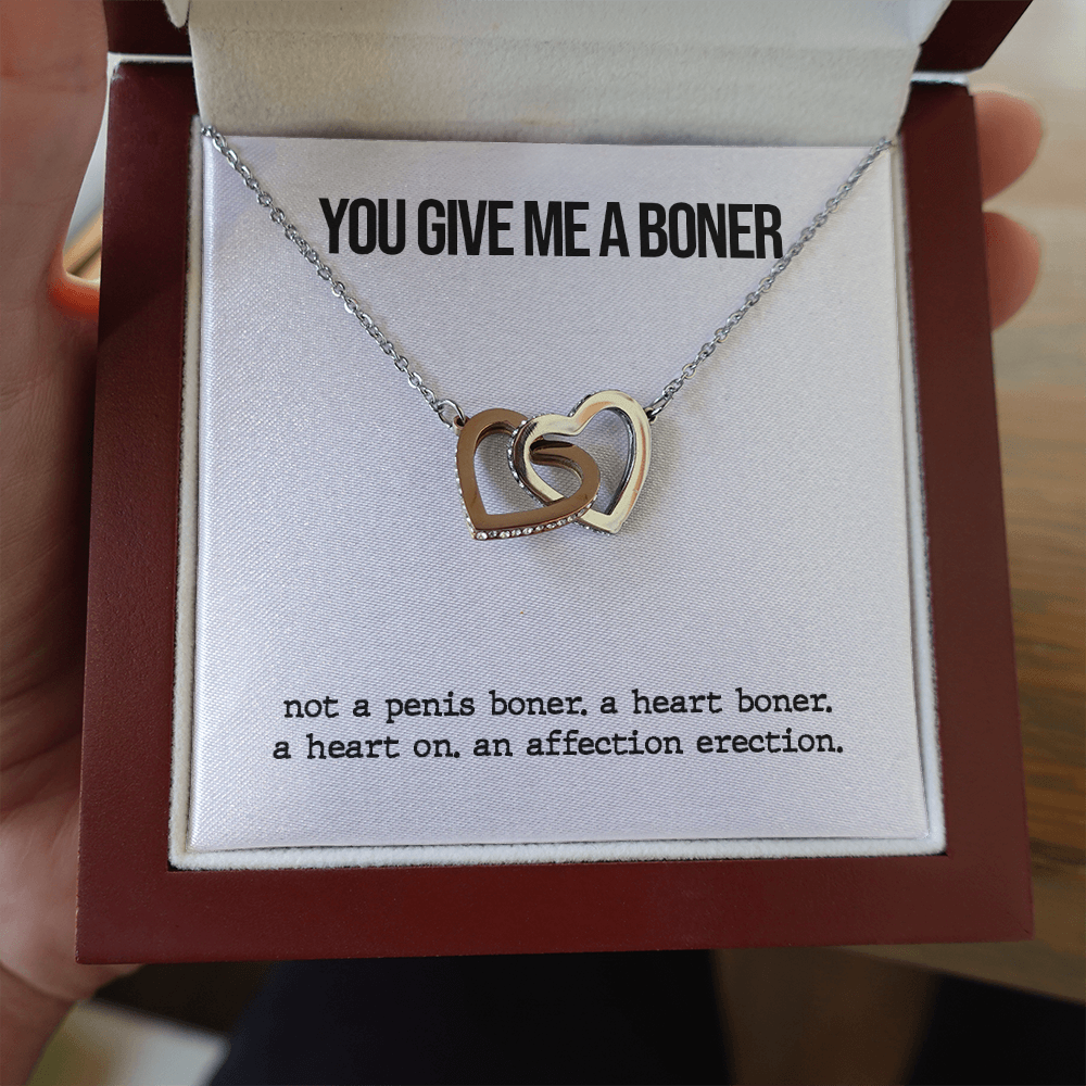 Funny Boner Two Heart Necklace