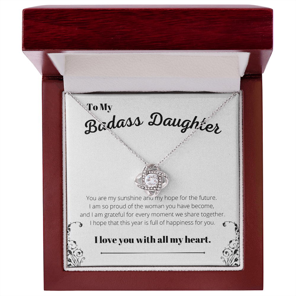 To My Badass Daughter - Love Knot Necklace