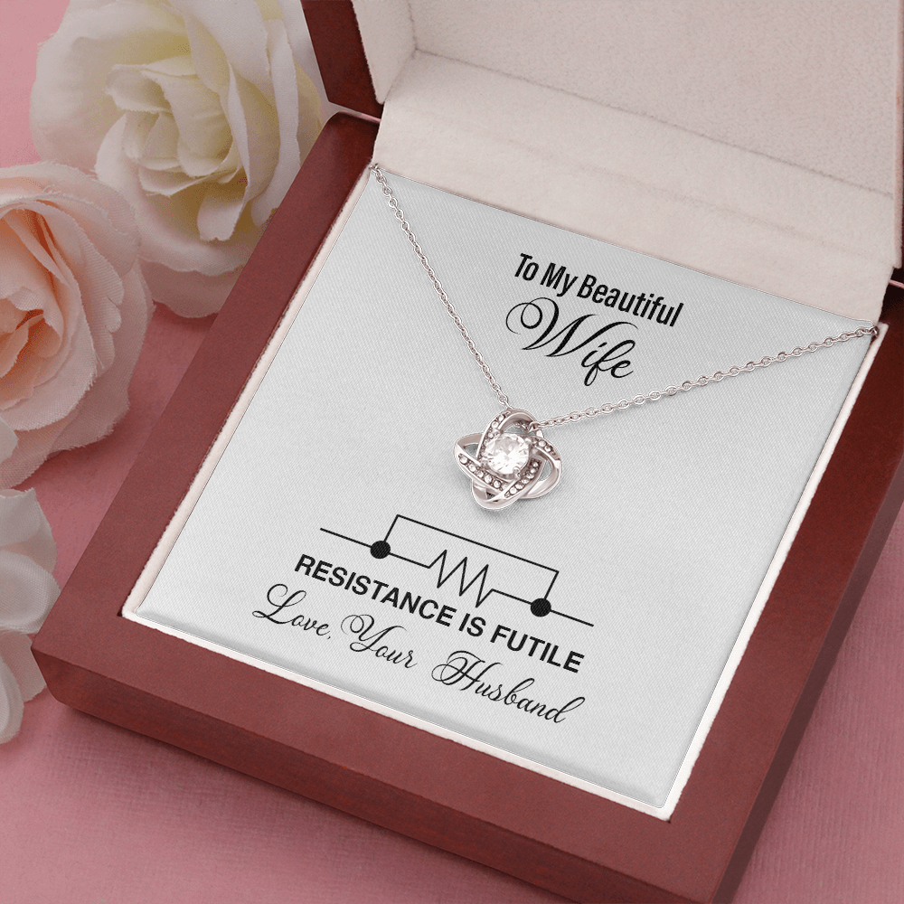 Resistance Is Futile Love Knot Necklace