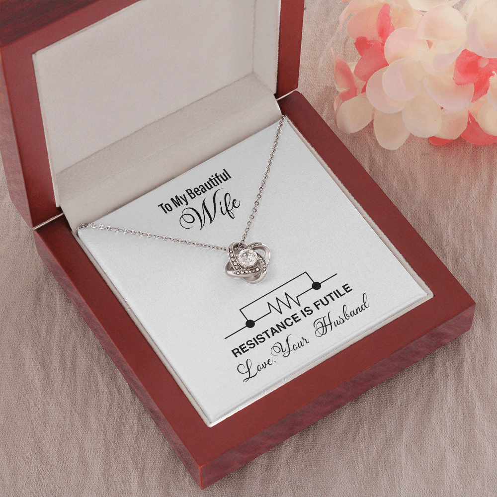 Resistance Is Futile Love Knot Necklace
