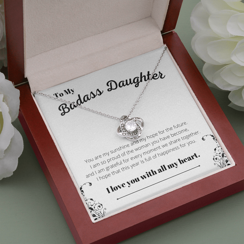 To My Badass Daughter - Love Knot Necklace