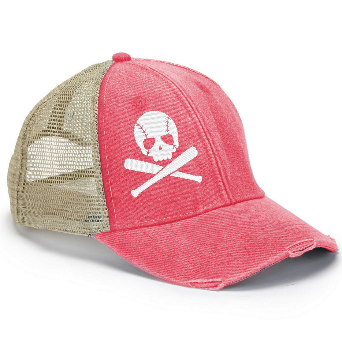 Baseball Skull Trucker Hat