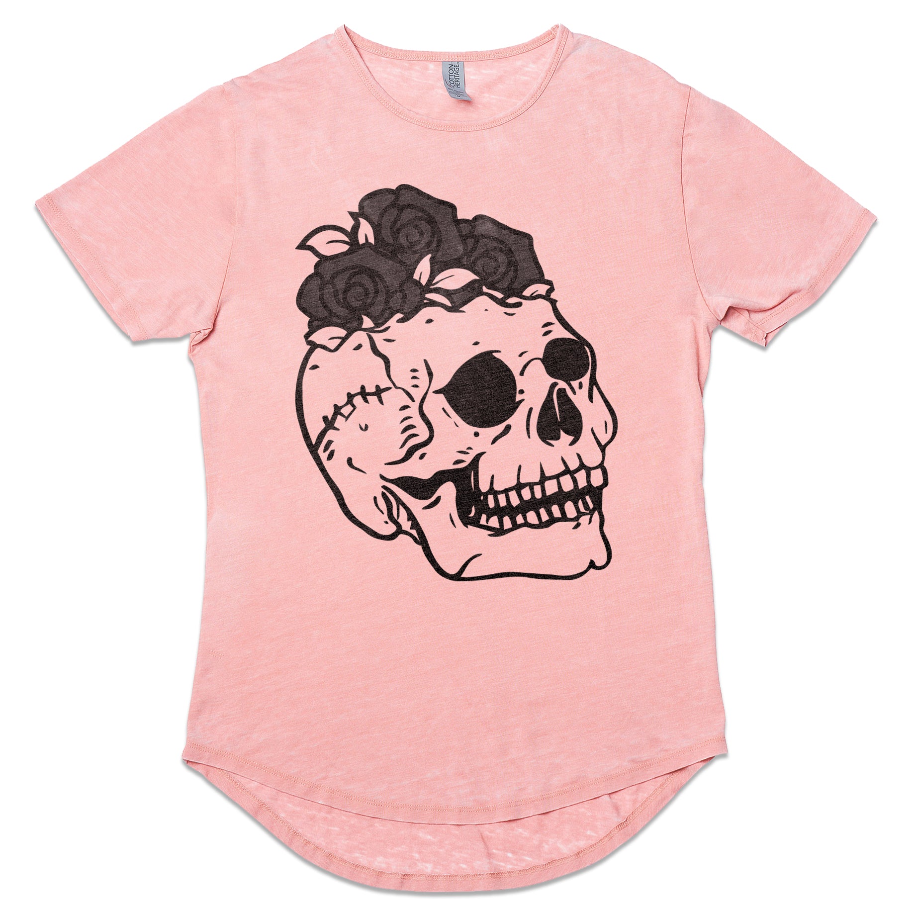 Skull Black Rose Women's Burnout T-Shirt