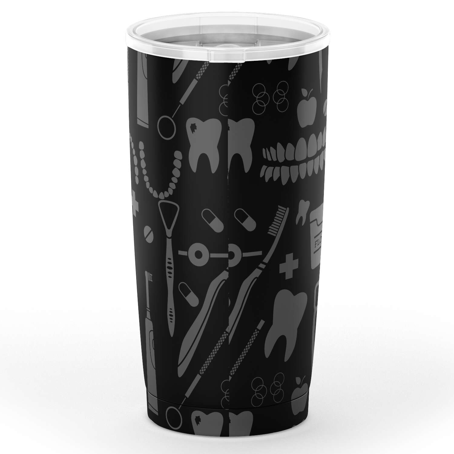 Dental Pattern Black Tumbler
