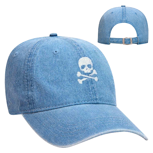 Skull & Crossbones Denim Low Profile Dad Hat