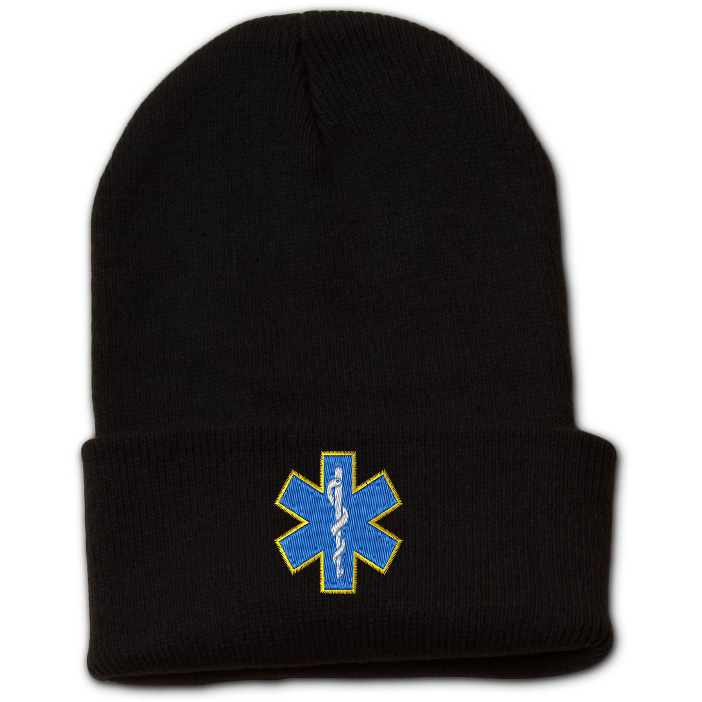 Star of Life Embroidered Beanie with Cuff