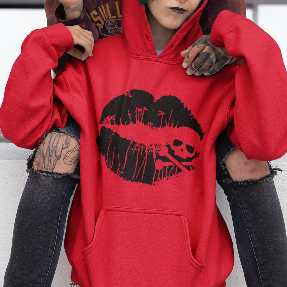 Skull & Crossbones Lips Unisex Hoodie