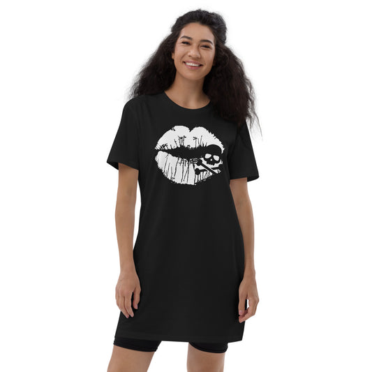 Skull Lips Organic cotton t-shirt dress
