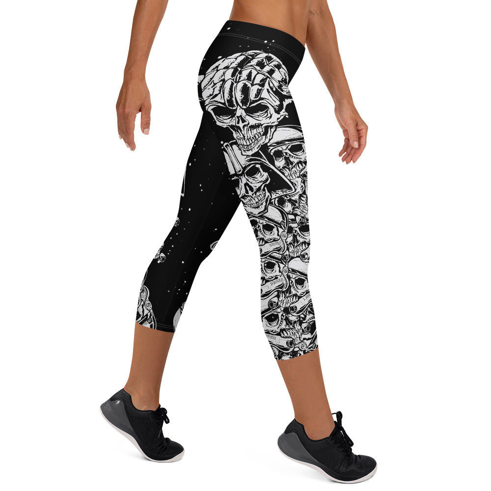 Galaxy War Skull Capri Leggings