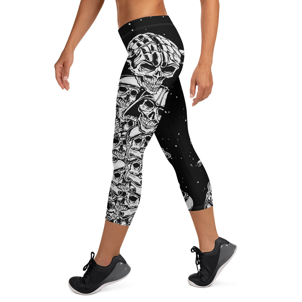 Galaxy War Skull Capri Leggings