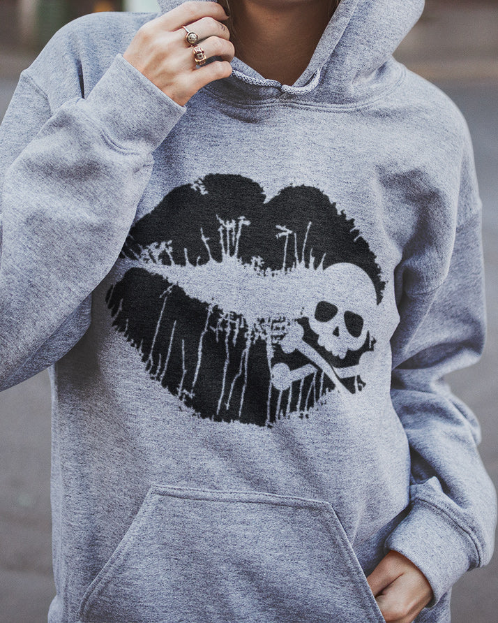 Skull & Crossbones Lips Unisex Hoodie