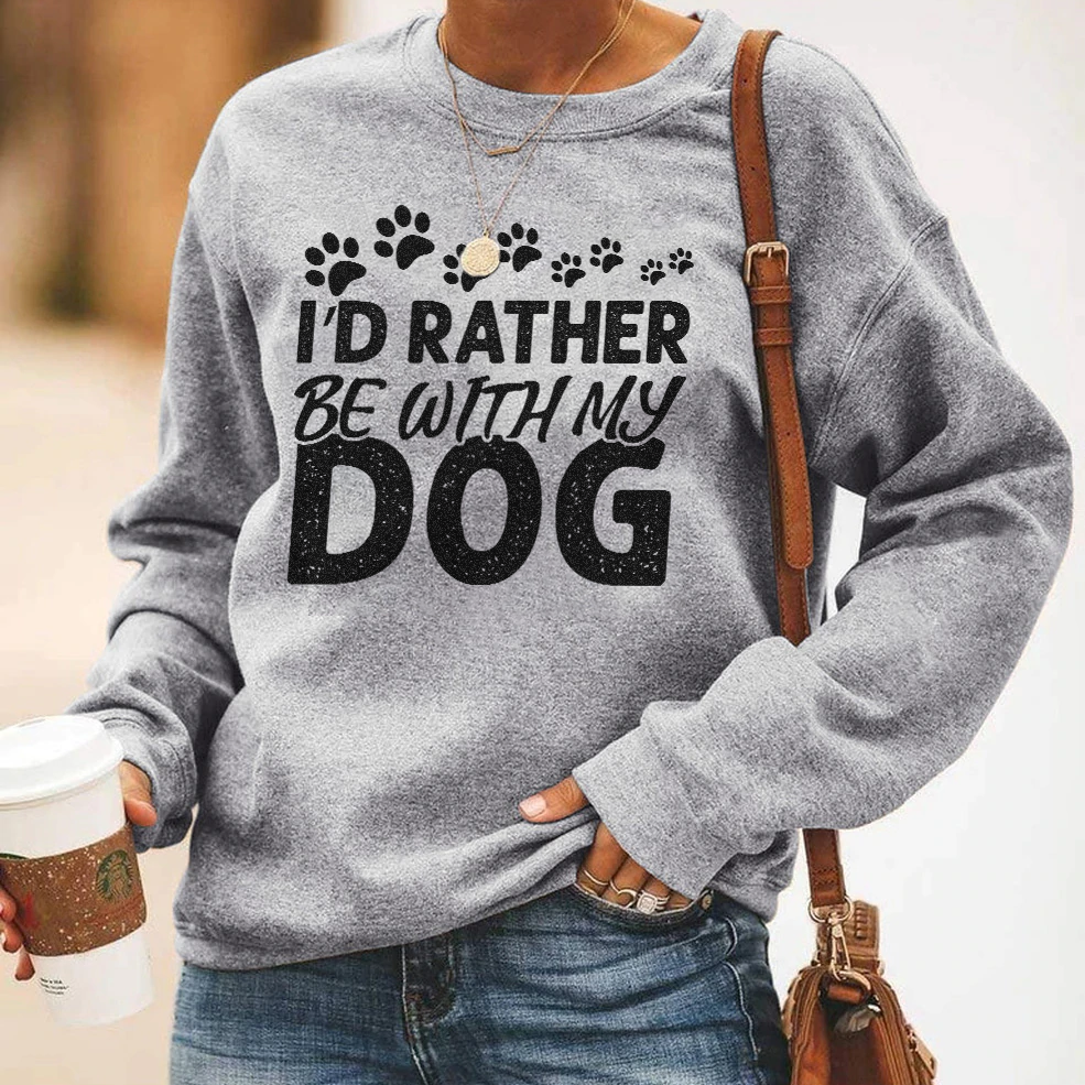 I'd Rather Be With My Dog Unisex Crewneck Sweatshirt
