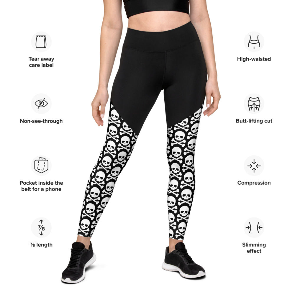 Skull & Crossbones Sports Leggings