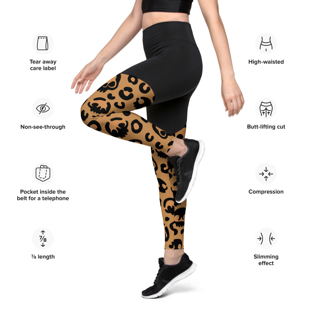 Skull Leopard Sports Leggings
