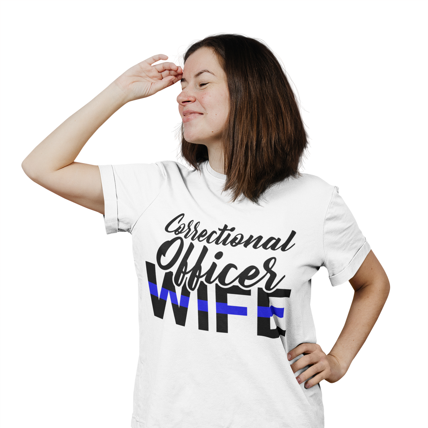 Correctional Officer Wife Thin Blue Line T-Shirt