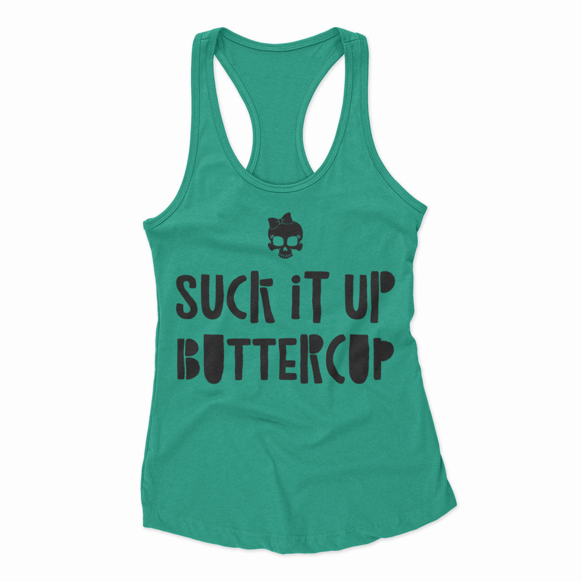 Suck It Up Buttercup Bow Skull