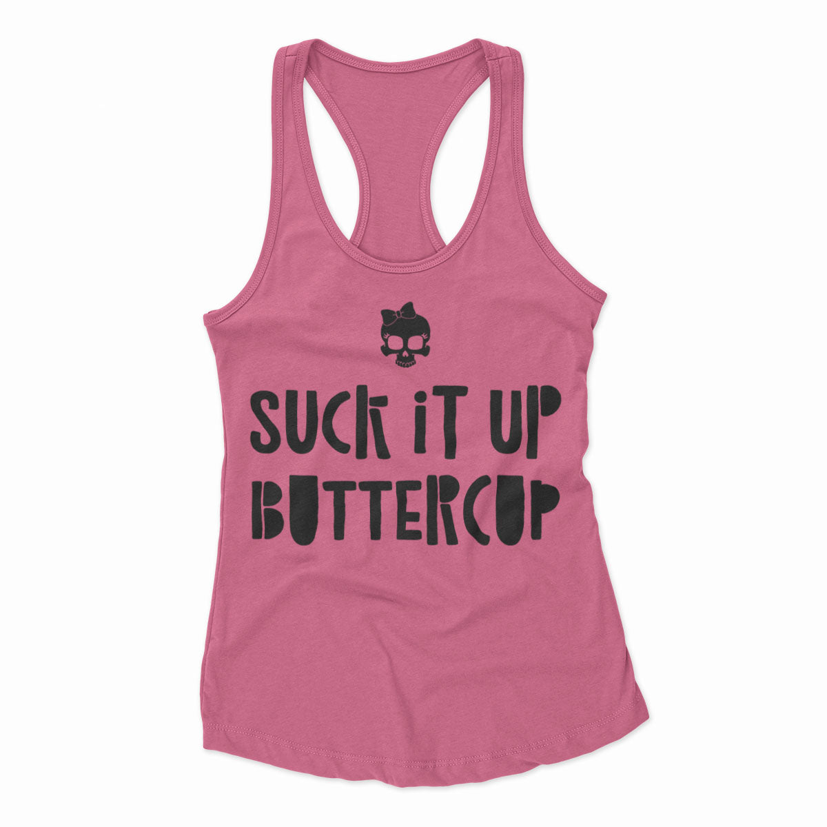 Suck It Up Buttercup Bow Skull