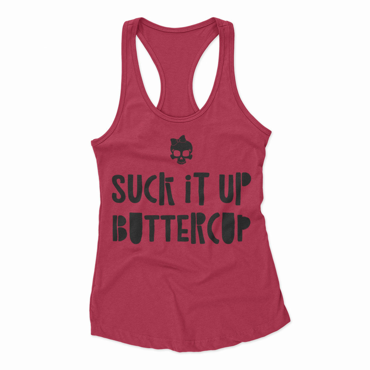 Suck It Up Buttercup Bow Skull