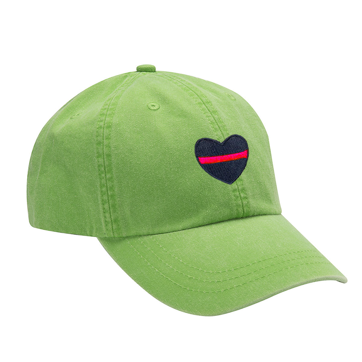 Thin Red Line Heart Embroidered Baseball Cap
