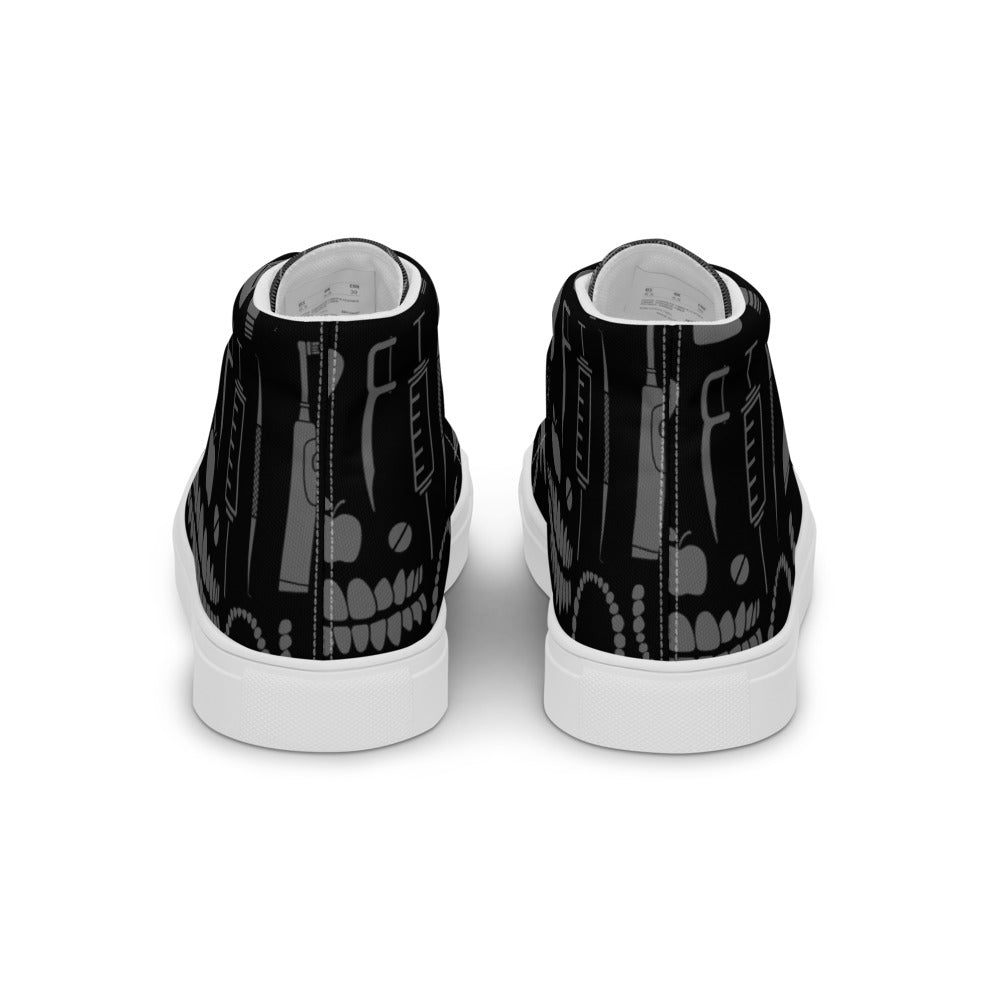 Dental Pattern Women’s high top canvas shoes