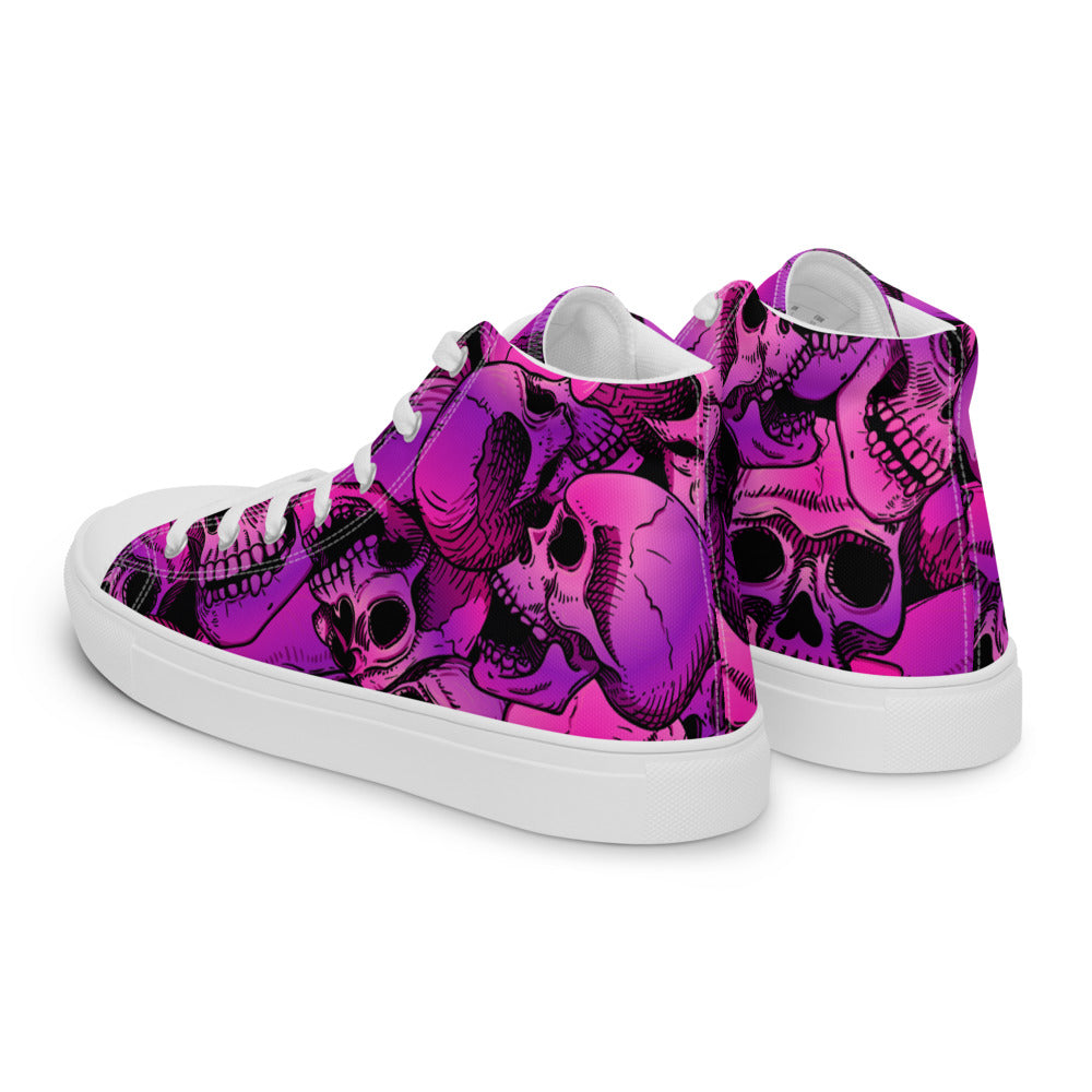 Skull Stack Women’s High Top Canvas Shoes